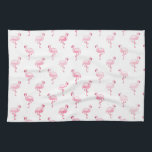 Cooles rosa tropisches Flamingo-Muster in Weiß Geschirrtuch<br><div class="desc">Das rosa Flamingo-Muster im weißen Hintergrund. Die rosa Flamingo Bird Print ist ein großartiges Geschenk für ein tropisches Party im Sommer.</div>