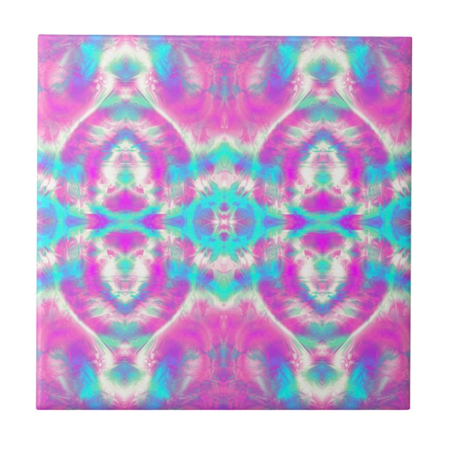 COOLES rosa und blaues Muster Fliese (Vorderseite)