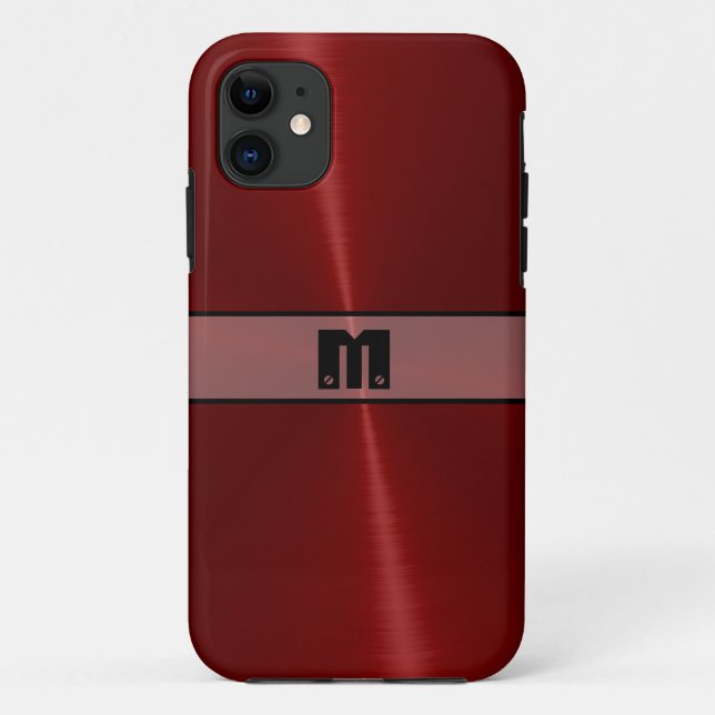 Cooles Rot-Shiny-Edelstahlmetall 14 Case-Mate iPhone Hülle (Rückseite)