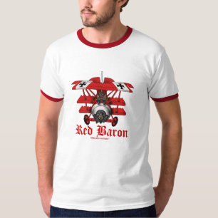 Cooles rotes Baron-Flugzeug T-Shirt-Design T-Shirt