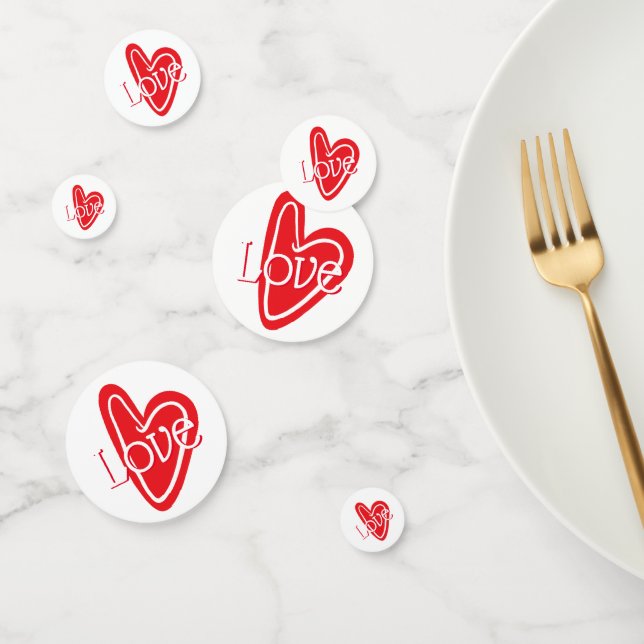 Cooles Rotes Herz mit LIEBE Konfetti (Gruppe)