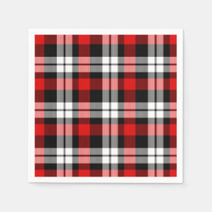 Cooles Rotes Schwarzes Lumberjack Tartan Muster Serviette