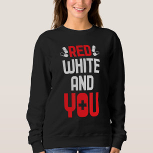 Cooles Rotes Weiß, und Sie pflegen das Rote Kreuz. Sweatshirt