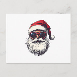 Cooles Santa Claus Gesicht Retro Sonnenbrille Weih Begleitkarte