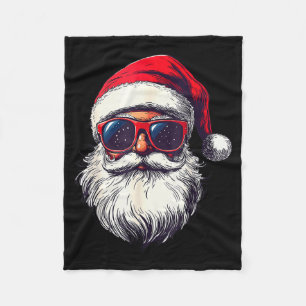 Cooles Santa Claus Gesicht Retro Sonnenbrille Weih Fleecedecke