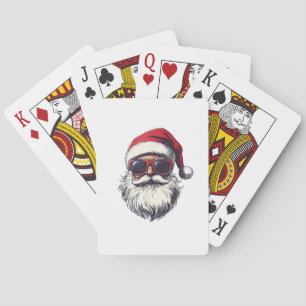 Cooles Santa Claus Gesicht Retro Sonnenbrille Weih Spielkarten