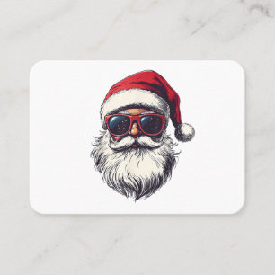 Cooles Santa Claus Gesicht Retro Sonnenbrille Weih Visitenkarte
