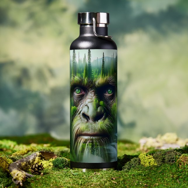 Cooles Sasquatch im Wald Trinkflasche (Außenbereich (gedreht))