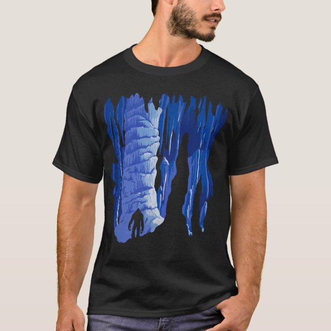 Cooles Sasquatch in der Höhlen-Kunst T-Shirt (Vorderseite)