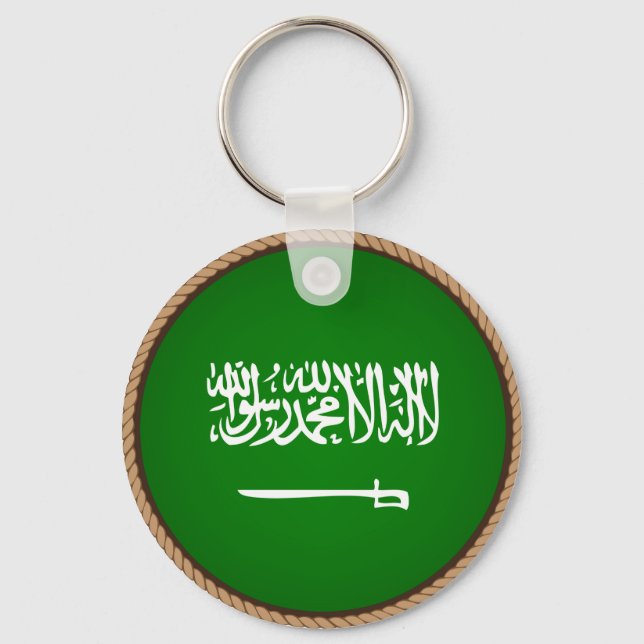 Cooles Saudi-Arabien-Flaggen-Siegel Schlüsselanhänger (Vorderseite)