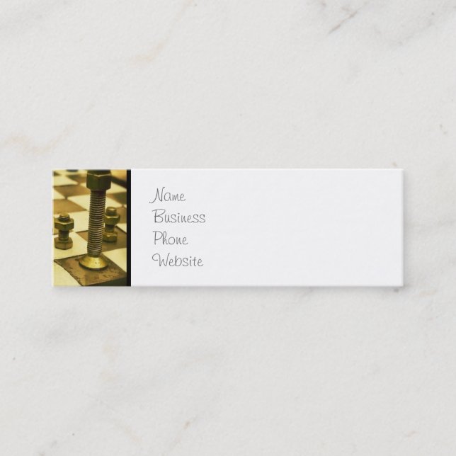 Cooles Schachbrett mit Nuts und Bolzen Mini Visitenkarte (Vorderseite)
