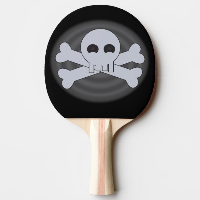 Cooles Schädel und gekreuzte KnochenPing Pong Tischtennis Schläger (Rückseite)