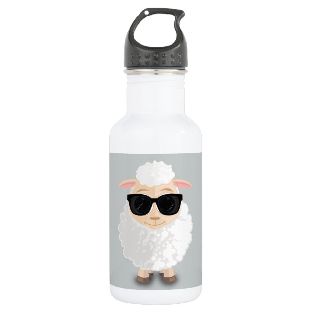 Cooles Schaf Edelstahlflasche (Vorderseite)