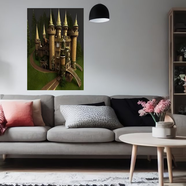 Cooles Schloss im Wald | AI Art Poster (Von Creator hochgeladen)