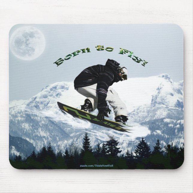 Cooles Schneeboarder Wintersport-Thema Mousepad (Vorne)