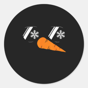 Cooles Schneemann-Gesicht Gles Weihnachten Xmas Ko Runder Aufkleber