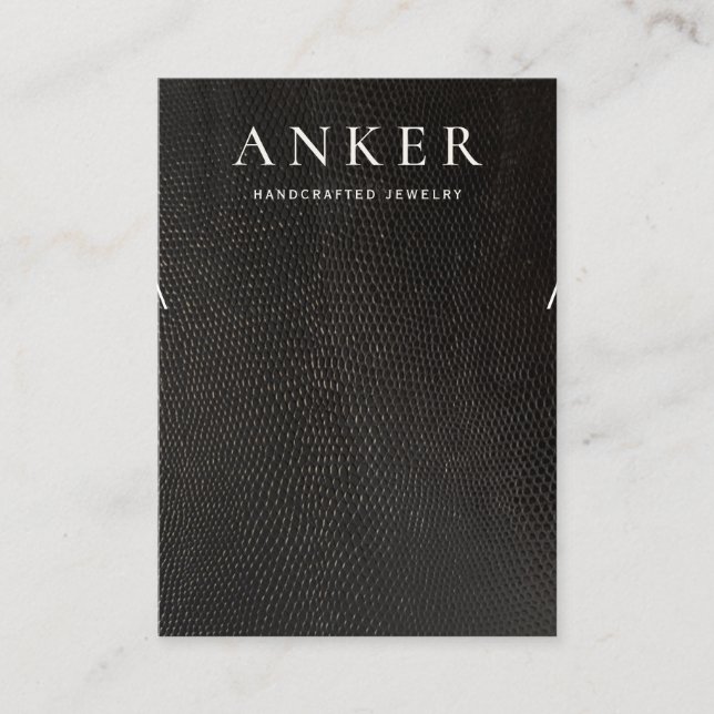 Cooles Schwarz-Leder-Nekklace-Armband-Display Visitenkarte (Vorderseite)