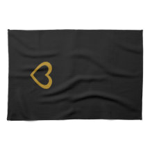 Cooles Schwarz Sweet Gold Herzhandtuch