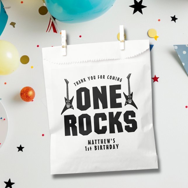 Cooles Schwarz und Weiß Einerige Rocks 1. Geburtst Geschenktütchen (Von Creator hochgeladen)