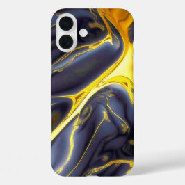 Cooles, schwarz-vergoldetes Marmoröl texturiert iPhone 16 Plus Hülle