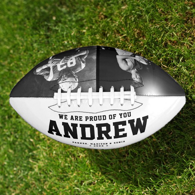 Cooles Schwarz-Weiß-Abschluss-Geschenk Foto Football (Von Creator hochgeladen)