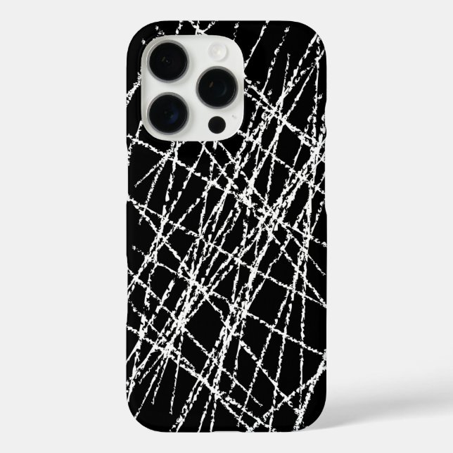 Cooles Schwarz-Weiß-Design iPhone 16 Pro Hülle (Rückseite)