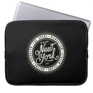 Cooles Schwarz-Weiß-Logo New York Laptopschutzhülle