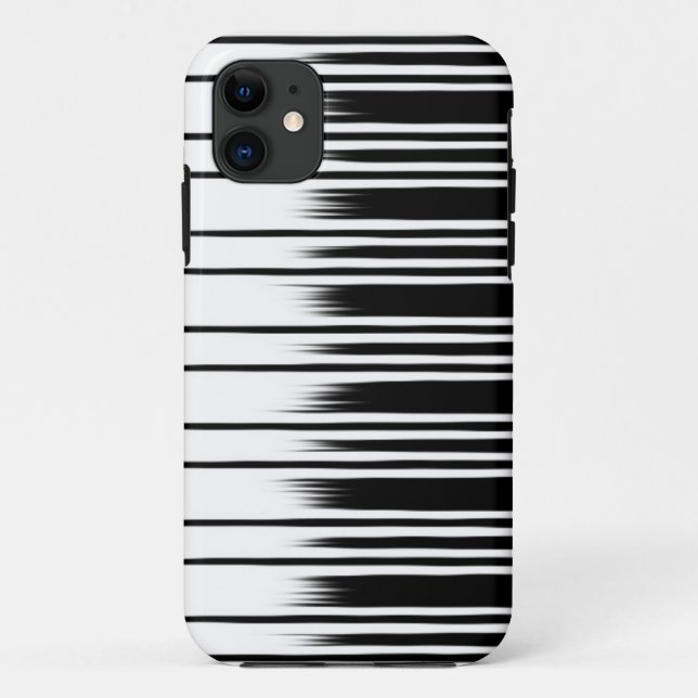 Cooles Schwarz-Weiß-Streifenmuster Case-Mate iPhone Hülle (Rückseite)