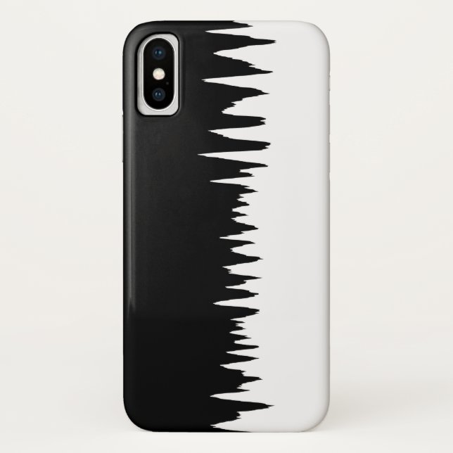 Cooles Schwarz-Weiß-Zag-Muster Case-Mate iPhone Hülle (Rückseite)