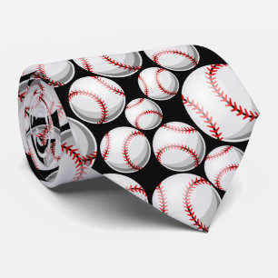 cooles Schwarz-weißes Baseball-Sportmuster Krawatte