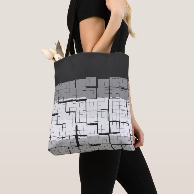 Cooles Schwarz-weißes Graumuster Tasche (Von Nahem)