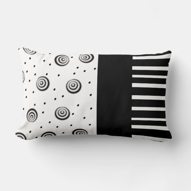cooles, schwarz-weißes Kissen, modern elegant Lendenkissen (Vorderseite)