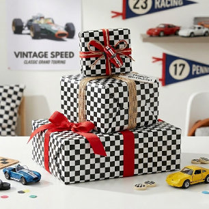 Cooles schwarz-weißes Markierungsmuster Geschenkpapier