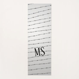 Cooles schwarz-weißes Stacheldraht Monogram Yogamatte