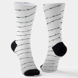 Cooles schwarz-weißes Stacheldraht Socken