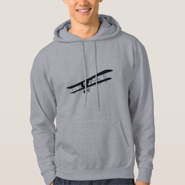 Cooles Schwarzes Flugzeug, Einfach- und Fun-Luftfa Hoodie (Vorderseite)