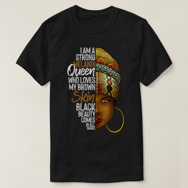 Cooles schwarzes Geschenk für Melanin Beauty Women T-Shirt (Design vorne)
