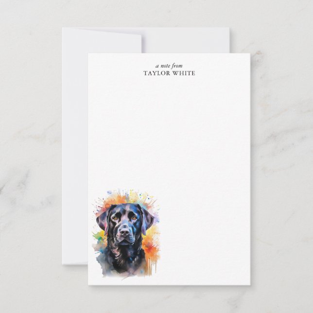 Cooles schwarzes Labrador Retriever Vielen Dank Mitteilungskarte (Vorderseite)