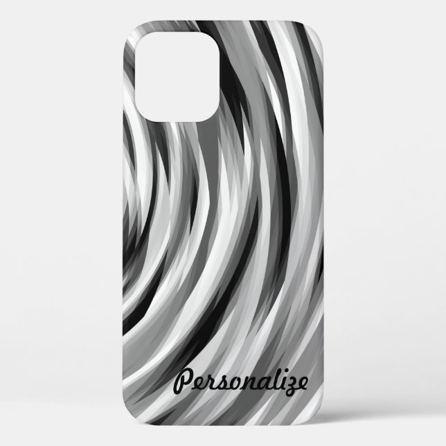 Cooles schwarzes Streifenmuster Case-Mate iPhone Hülle (Rückseite)