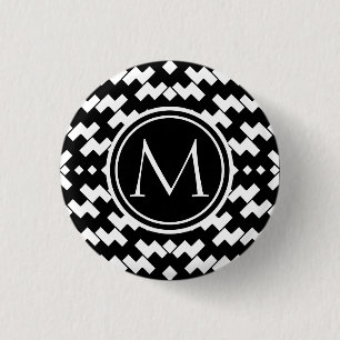 Cooles Schwarzweiss-Zickzack Button