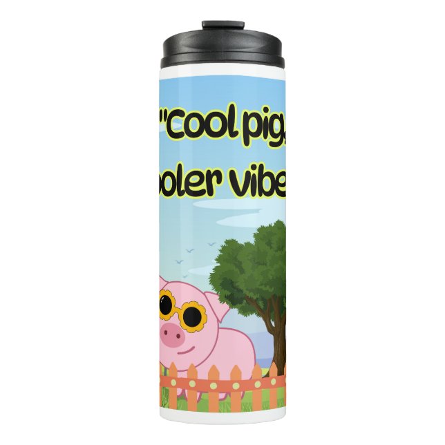 cooles Schweineziffer Thermosbecher (Vorderseite)