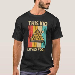 Cooles Schwimmbad für Kinder Jungen Snooker Billar T-Shirt