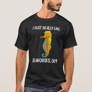 Cooles Seepferd für Männer Fische im Ozean T-Shirt