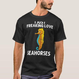 Cooles Seepferd für Männer Fische im Ozean T-Shirt