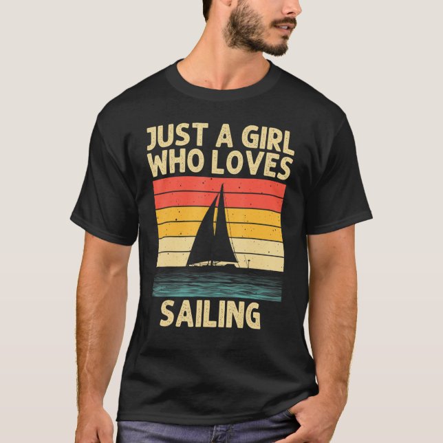 Cooles Segeln für Mädchen Kinderschiff Segel B T-Shirt (Vorderseite)
