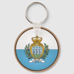 Cooles Siegel der San Marino-Flagge Schlüsselanhänger