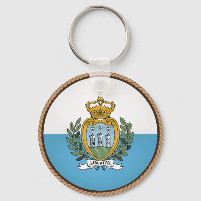 Cooles Siegel der San Marino-Flagge Schlüsselanhänger (Vorderseite)