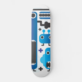 Cooles Skateboard mit blauen Monstergrafiken