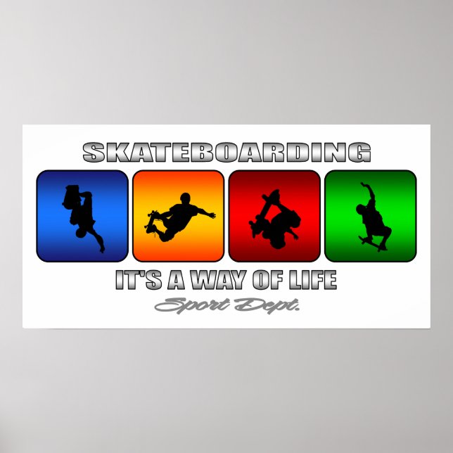 Cooles Skateboarden ist eine Lebensart Poster (Vorne)
