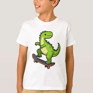 Cooles Skateboarding-Dinosaur-Kinder-T-Shirt-Desig T-Shirt